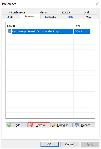 Unload the generic echo sounder plugin