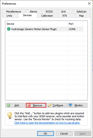 Unload the generic motion sensor plugin