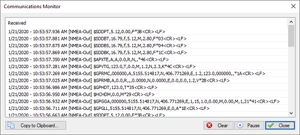 The outgoing data in the real-time communications monitor