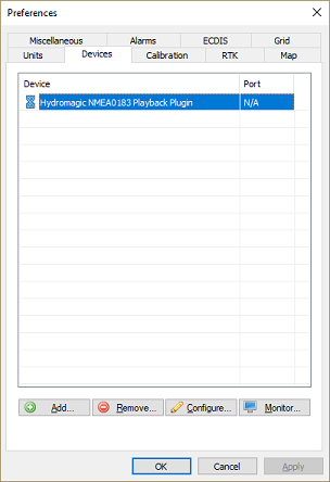 Unload the Hydromagic NMEA0183 playback plugin