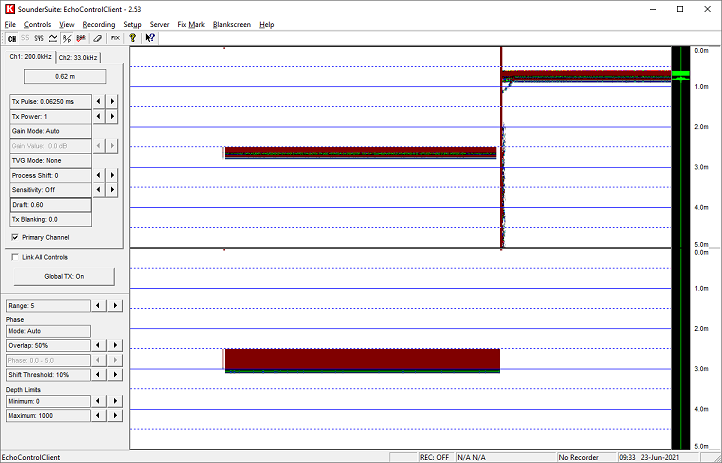 Use the EchoControlClient to control the Knudsen echo sounder.