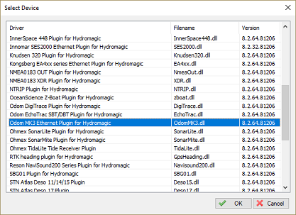 select the Odom Ethernet plugin