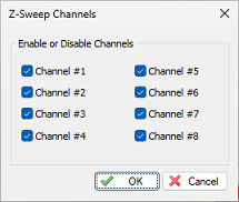 Select which transducers are included in the data recorded.