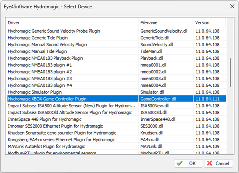 select the Hydromagic XBOX Game Controller Plugin from the list of available plugins