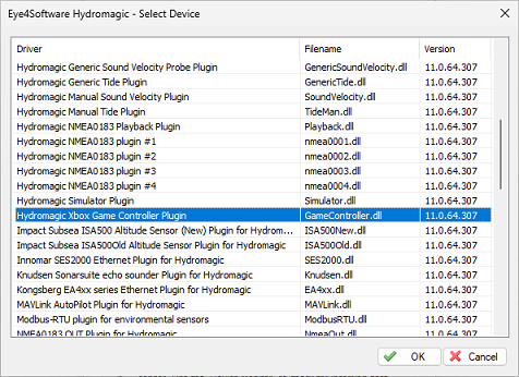 select the Hydromagic XBOX Game Controller Plugin from the list of available plugins