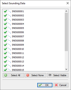 Select the soundings to include in the cross section statistics report