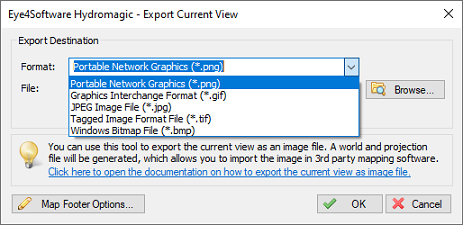 Select the image file format