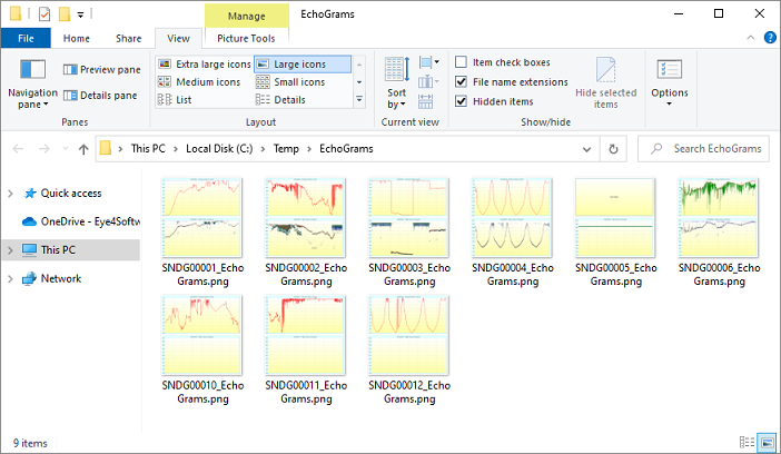 When exporting echograms for multiple soundings, they are written into the same folder on your disk