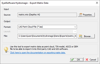 Export matrix data as third party file format