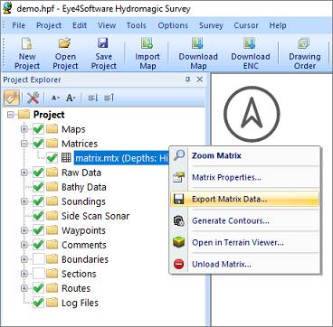 Select Export Matrix Data from the context menu.