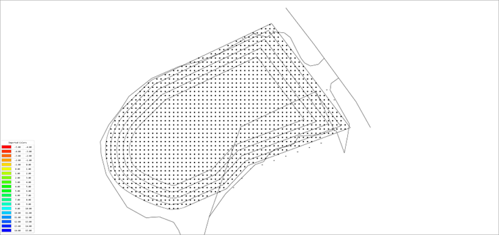 The map and matrix example after being exported a ESRI shape file