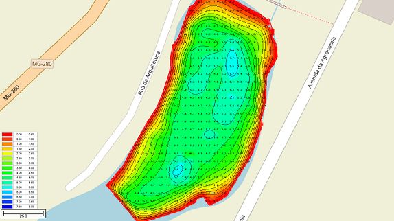 Example of a Hydromagic matrix with generated contours as overlay