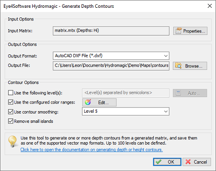 Create depth contours tool