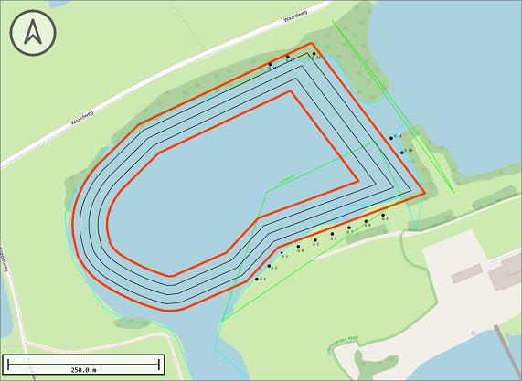 Example of an AutoCAD DXF drawing containing elevation lines