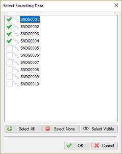 Select soundings to use in volume calculation