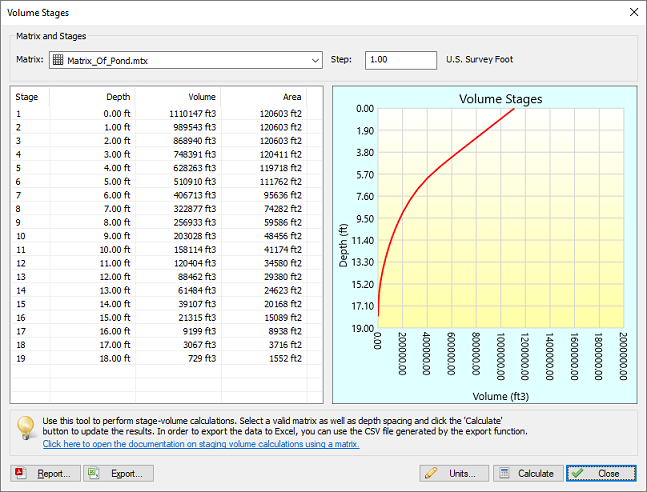 Volume Calculation (Stages)