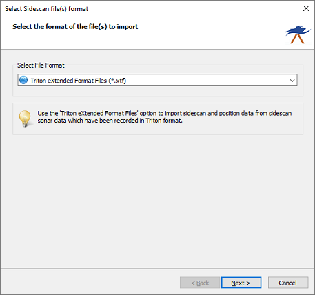 Select the Triton Sonar Files option from the drop down list