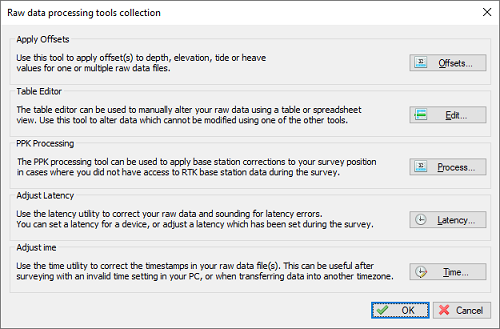 The (advanced)processing tools collection part of the Sounding Wizard