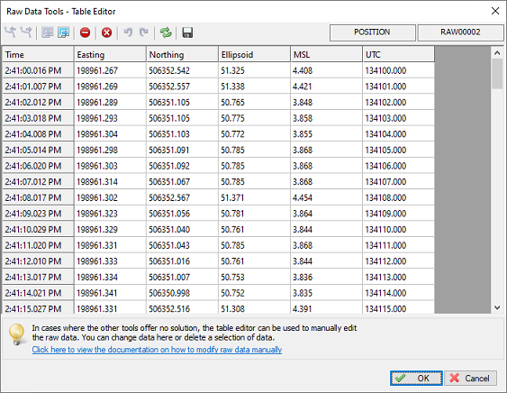 Use the table editor to manually alter or delete data