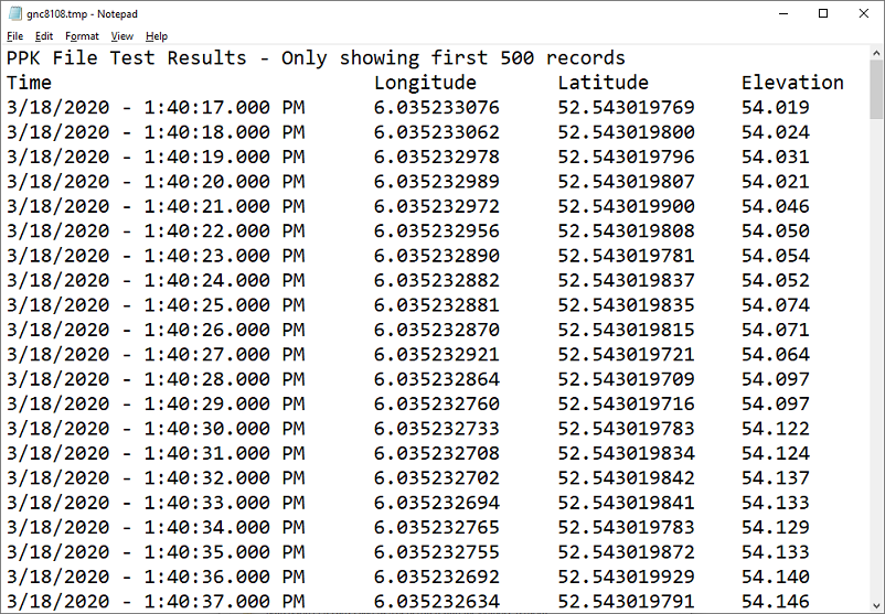 Test the settings before applying the corrections to your raw data files