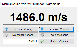 Use the manual sound velocity plugin to adjust sound velocity during the survey