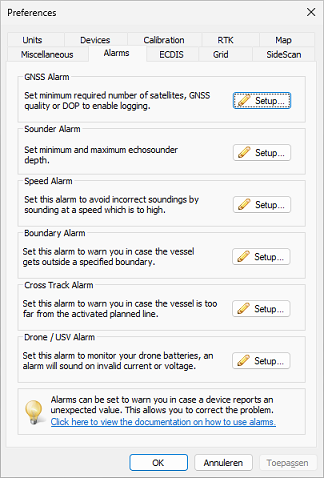 Alarm Preferences