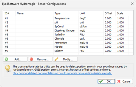 For a more user friendly display of the sensor values, define sensor types and units