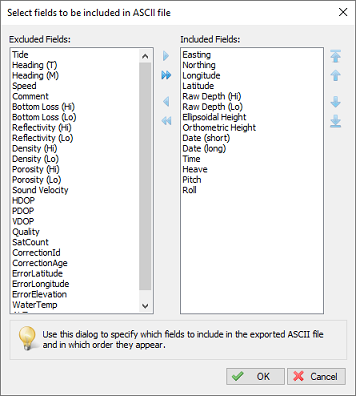 You can customize the exported fields and field order.