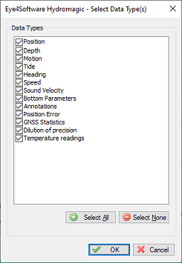 Select which raw data record types will be included in the export.