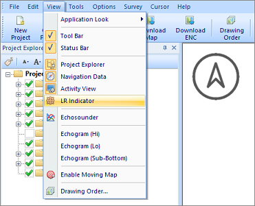 Select the LR-Indicator option from the View menu.