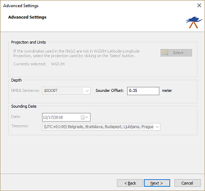 From the Advanced Settings page you can set the transducer offset or static draft