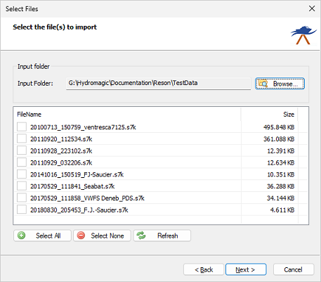 Select file(s) to import