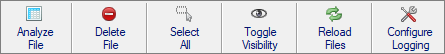 The tool bar contains buttons for the most commonly used operations