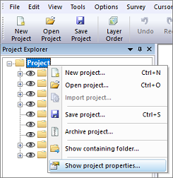 Modify project properties