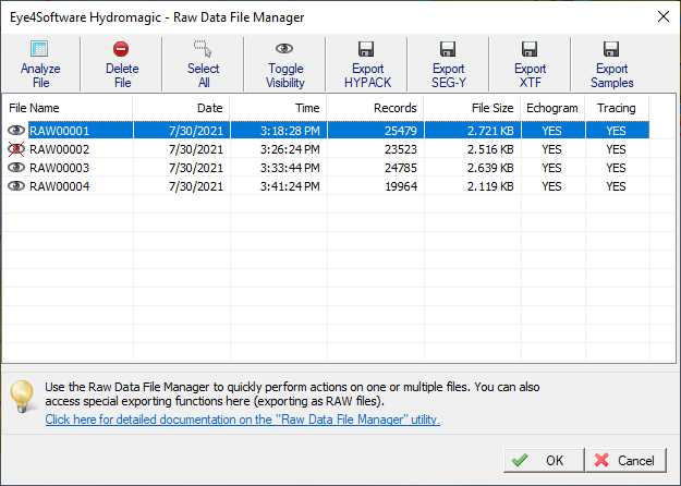 hypack raw data