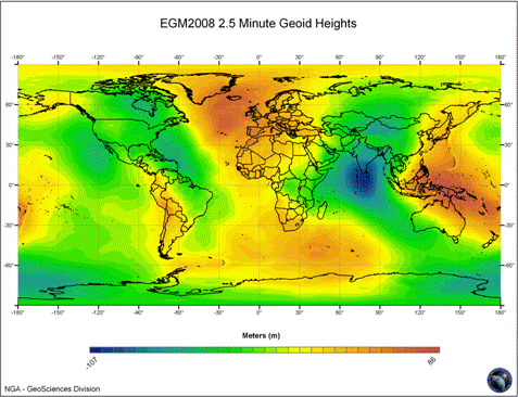 The EGM2008 geoid model.