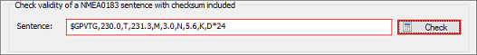 Use the first section of the tool to calculate the checksum for a sentence.