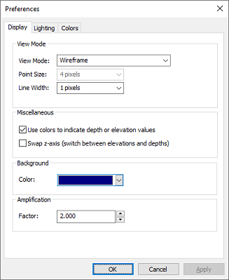 From the Display tab, you can alter some global and miscellaneous settings.