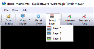 Switch between different layers using the Select Layer menu.